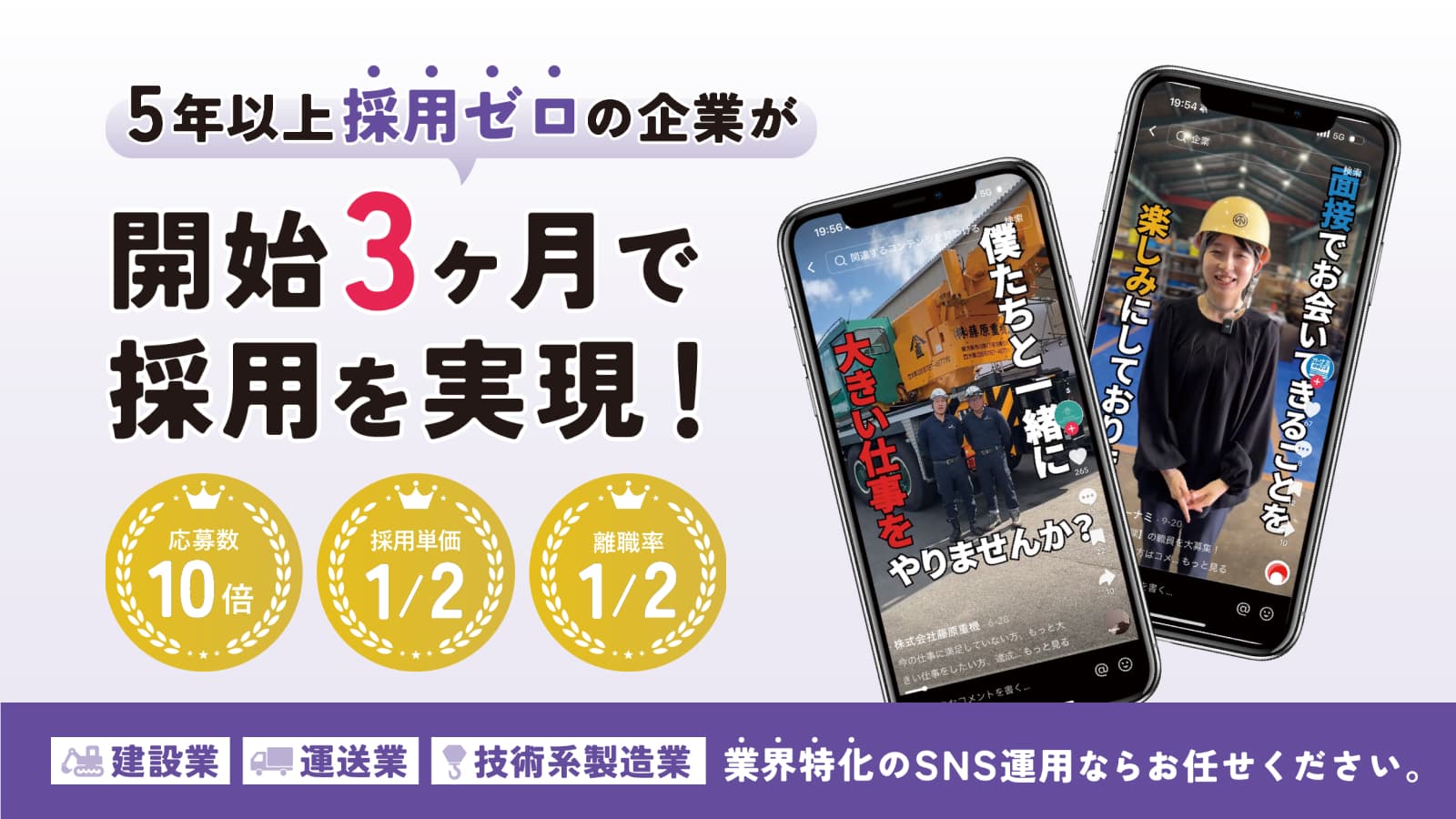 建設・運送・技術系製造業の採用支援